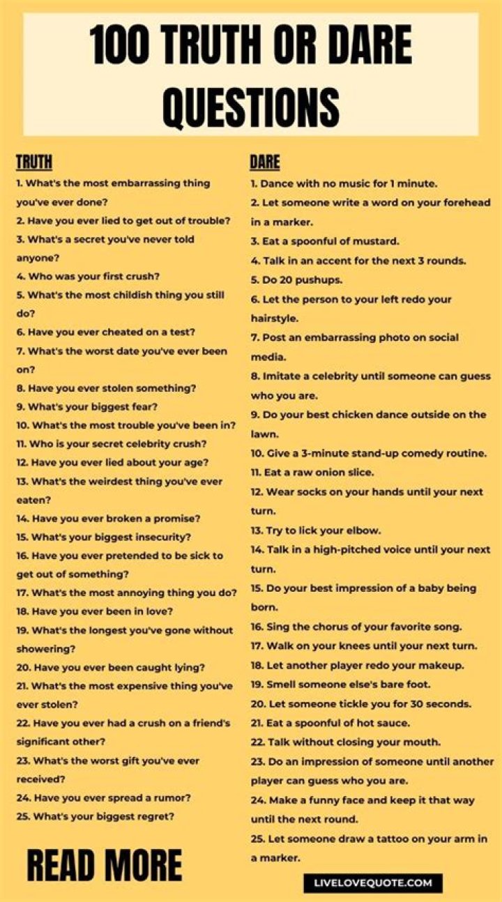 Awesome Truth Or Dare Questions: Dare To Disclose And Dare To Do
