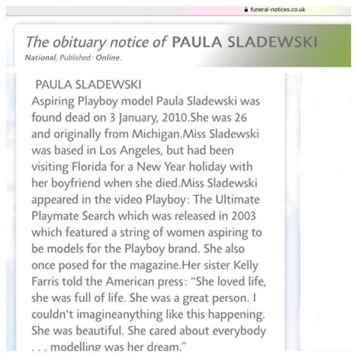 Discover The Eternal Resting Place Of Paula Sladewski | Find A Grave