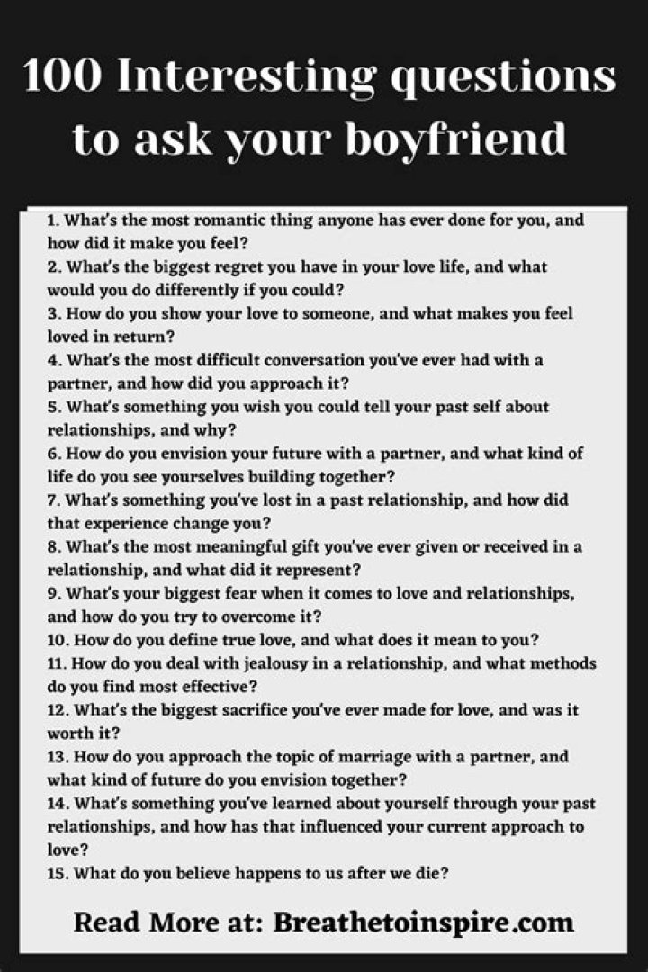 Uncommon And Striking Questions To Ask Your Boyfriend